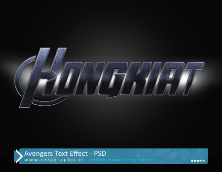طرح لایه باز افکت متن - Avengers Text Effect | رضاگرافیک
